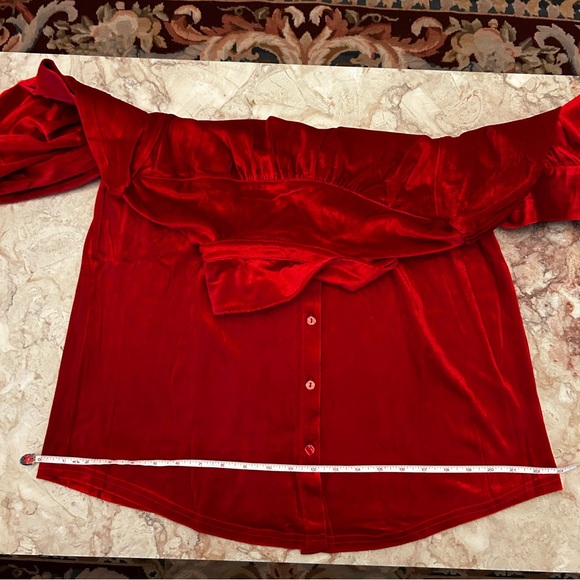 NWT ModCloth Red Velvet Be Buzzworthy Blouse Large - Picture 9 of 11